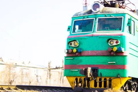Train on the road Foto stock