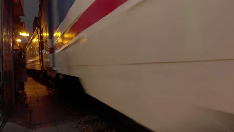 A train run through an ancient town in Hanoi Video stock 235008990