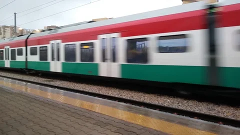 The train is running Stock Footage 129522665