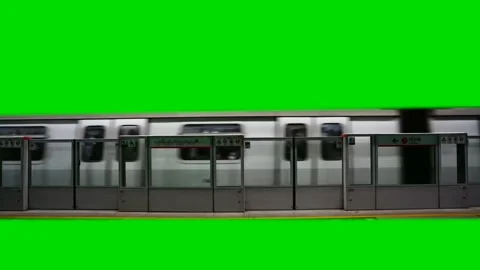 Train running On green background stock video Video stock 266998296