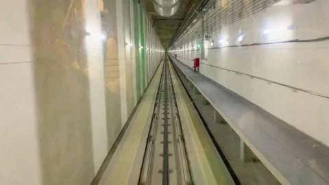 Train Running at Perth Railway System At Night In Western Australia. - static Stock Footage 311524398