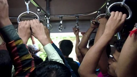 Train rush during Office  Peak Hours. 4K (Slow Motion). Stock Footage 252885217