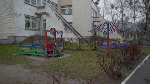 Train in the russian playground Stock Footage 125756345