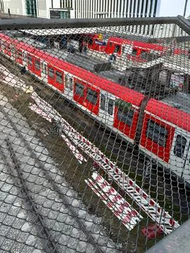 Train Scene in a Transportation Setting 库存照片