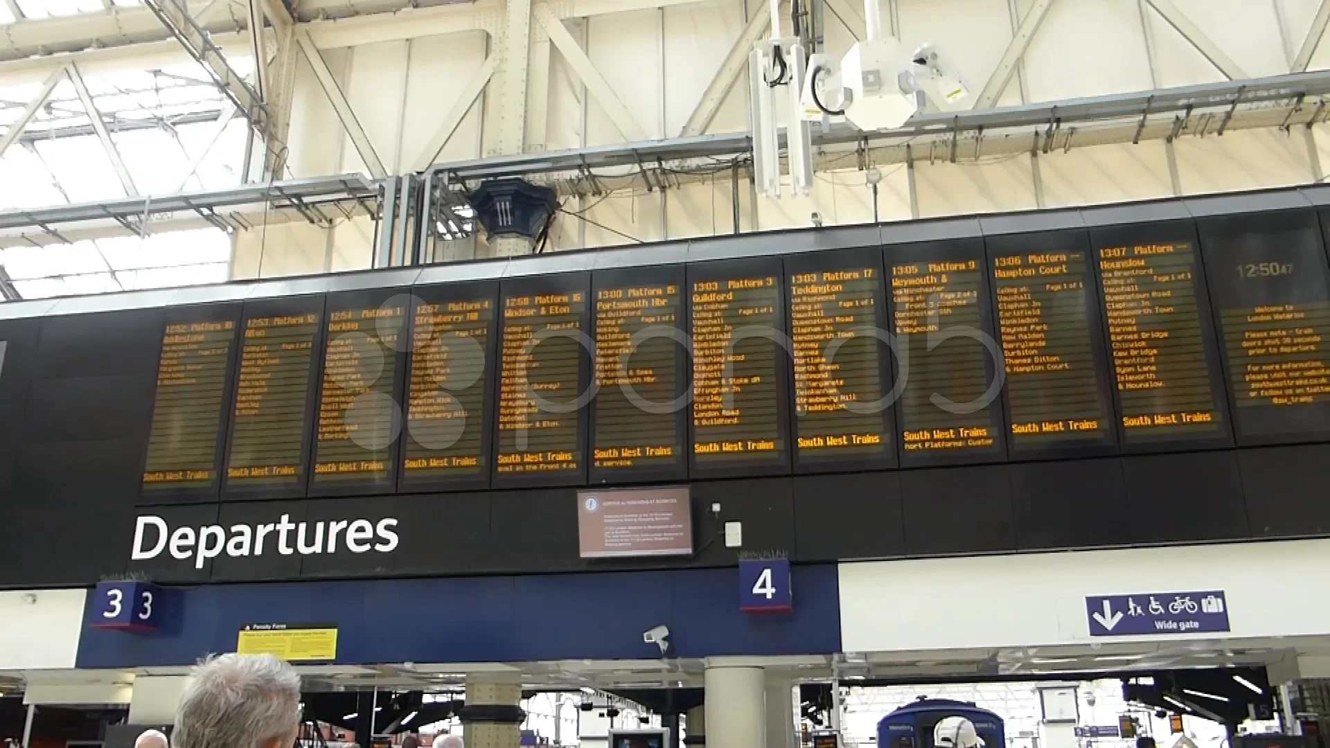 Train schedule at departure hall of Stock Video Pond5