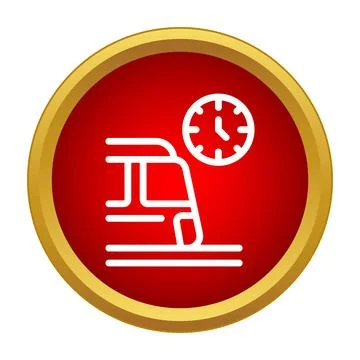 Train schedule icon showing punctuality and arrival time Stock Illustration