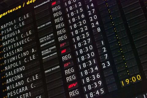 Train schedule Stock Photos