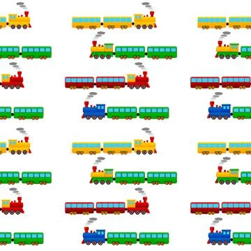 Train seamless pattern Illustrazione stock