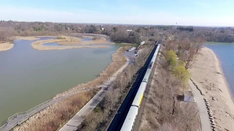 Train seen from the above . 動画素材 158706695