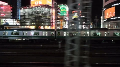 Train Into Shinjuku Station Stock Footage 229573137