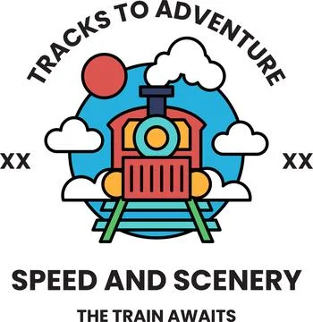 A train is shown with the words Speed and Scenery written below it Stock Illustration