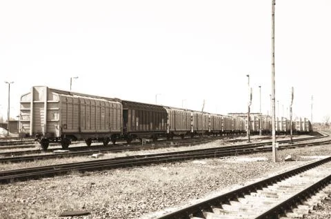 Train on the siding Stock Photos
