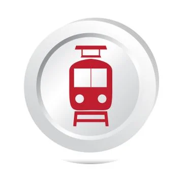 Train sign button icon Stock-Illustration