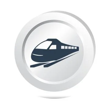 Train sign button icon Stock-Illustration