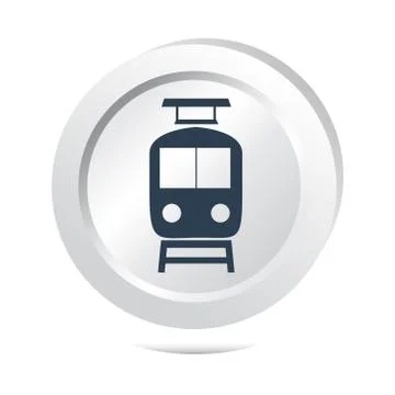 Train sign button icon 스톡 일러스트