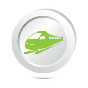 Train sign button icon 스톡 일러스트
