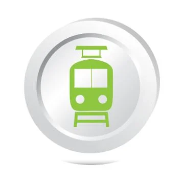 Train sign button icon 스톡 일러스트