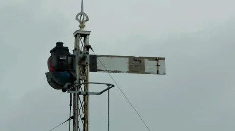 Train Signal Semaphore 스톡 동영상 35930207