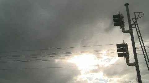 Train signals time lapse Stock Footage 823353