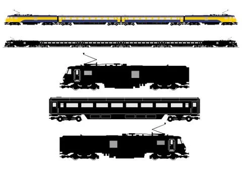 Train silhouette. Stock Illustration