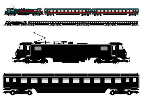 Train silhouette. Stock Illustration