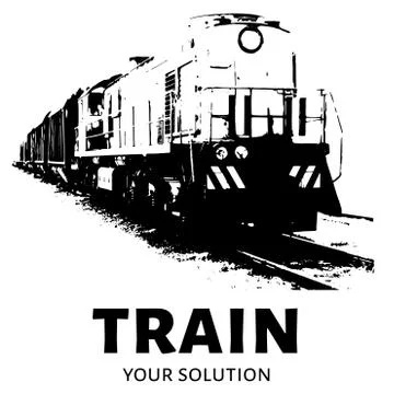 Train sketch. The train of wagons. Vector illustration Stock Illustration