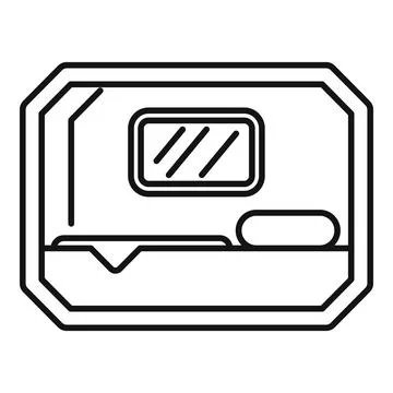 Train sleeper cabin bed icon outline Illustrazione stock