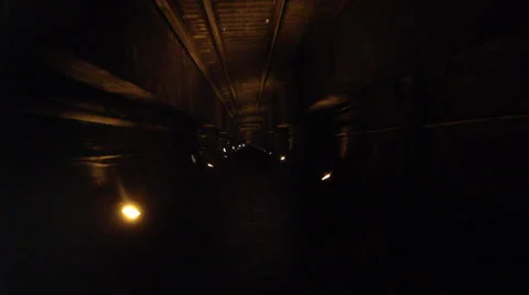 TRAIN SLOW IN TUNNEL POV Vídeo Stock 26183991