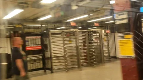 The train slowly moved slowly Video stock 285255592