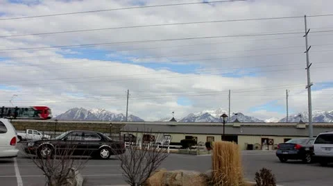 Train in small city Video stock 11243898