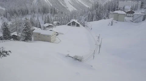 The Train in the Snow-capped Mountains Stock Footage 65255937