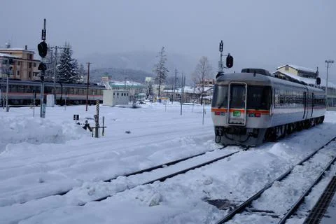 Train on the snow Stock Photos