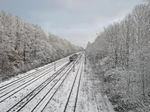 Train on the snow Stock Photos