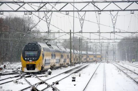 Train in snow Stock Photos