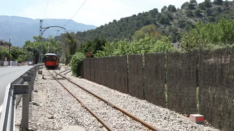 Train at Soller, Mallorca, Spain Stock Footage 5164476