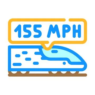 Train speed color icon vector illustration Stock Illustration