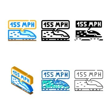 Train speed color multistyle icon vector Stock Illustration