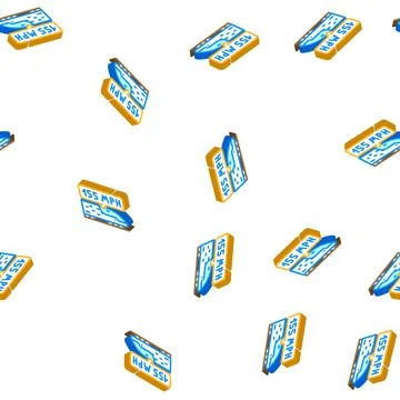 Train speed isometric icon seamless pattern Stock Illustration