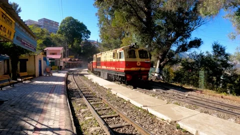 Train standing at the Railway Station Stock Footage 144314096