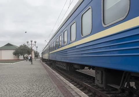 Train standing at the station 库存照片