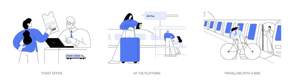 Train station abstract concept vector illustrations. Stock Illustration