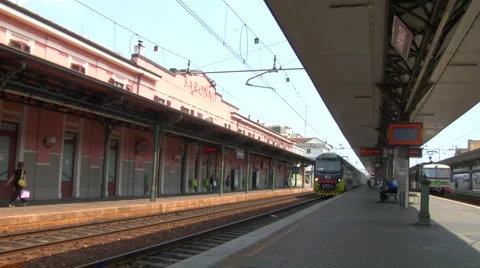 Train station arrival b e Stock Footage 2212144