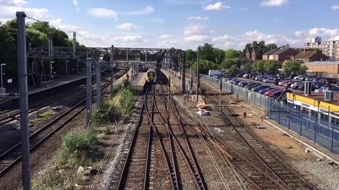 Train station in Bedford Stock Footage 76952424