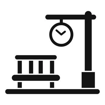 Train station bench icon simple vector. People station Illustrazione stock