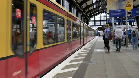Train station in Berlin, Germany. Stock Footage 139429292