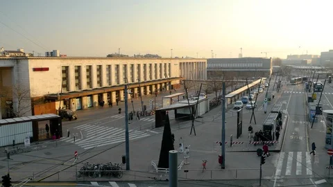 Train station building, Padua Stock Footage 122509909