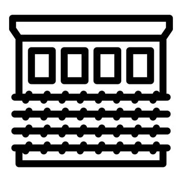 Train station building standing on rails for public transportation Stock Illustration