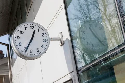 Train station with a clock Stock Photos