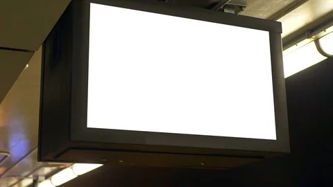 Train Station Digital White Panel Screen Display Board, Technology Message Vidéo 84729480