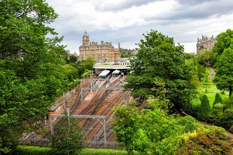 Train station at Edinburgh Stock Photos
